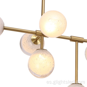 Lámpara colgante LED de vidrio para sala de estar interior moderna